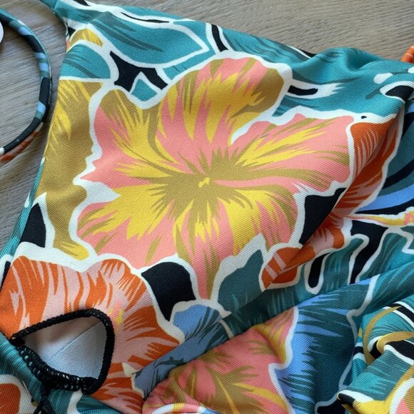 NEW $105 Volcom Womens XS One Piece Tropical Floral Take It Easy Swimsuit - Picture 10 of 12